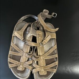Ecco Tan Outdoor Sandals with Adjustable Straps
